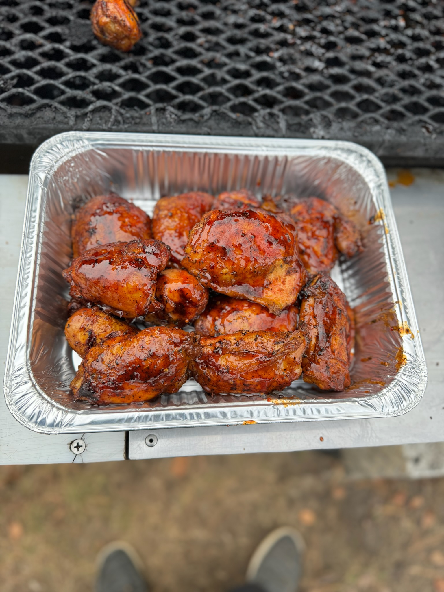 BBQ glazed chicken thighs